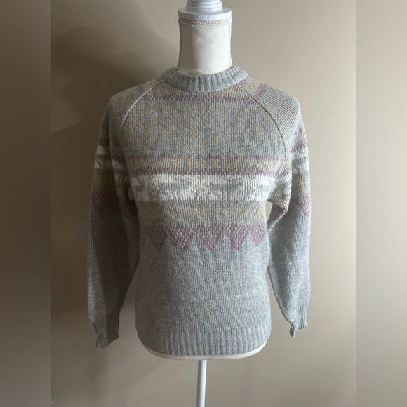 Vintage Kennington acrylic wool blend holiday reindeer sweater small - Picture 3 of 9